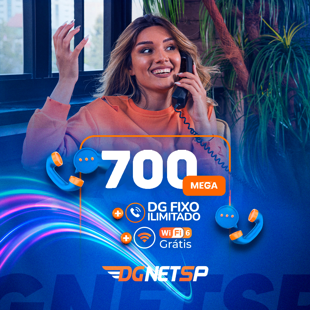 700 mega de internet fibra com telefone fixo e Wi-Fi 6.